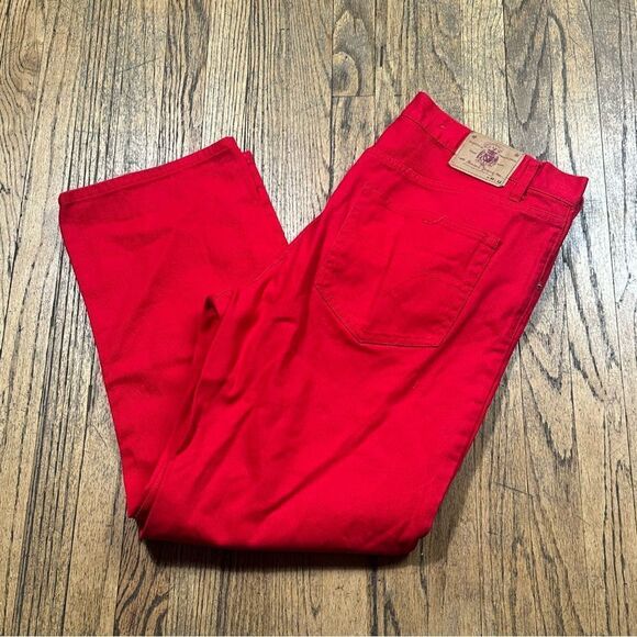 Red Relaxed Fit Men's Jeans - Picture 1 of 5